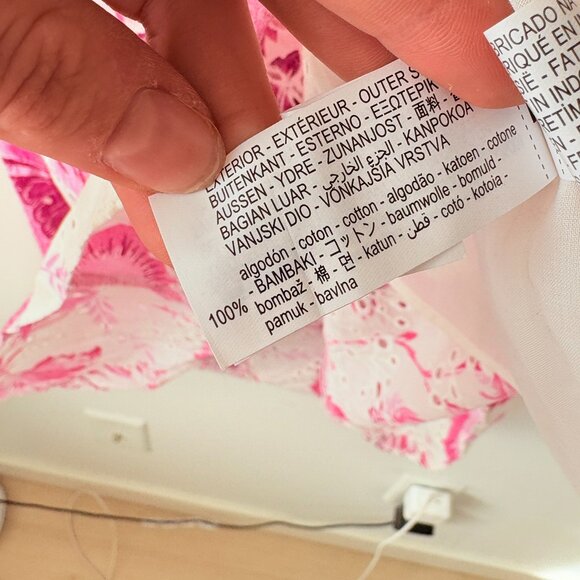 Zara Printed Openwork Embroidered Long Dress Blogger Fav White Pink Size XS - Picture 10 of 10